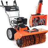 Комбимашина Daewoo SC 8080 с щеткой 80 см. и снегоуборщиком 56 см. (PRC, Daewoo, 221 куб. см., запуск от аккумулятора 21В, скорости 6/2, 87 кг.)